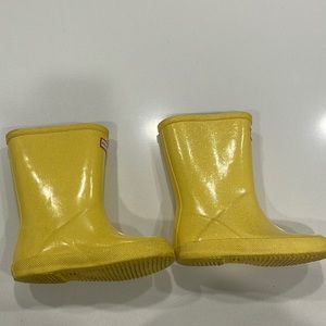 Yellow rain boots